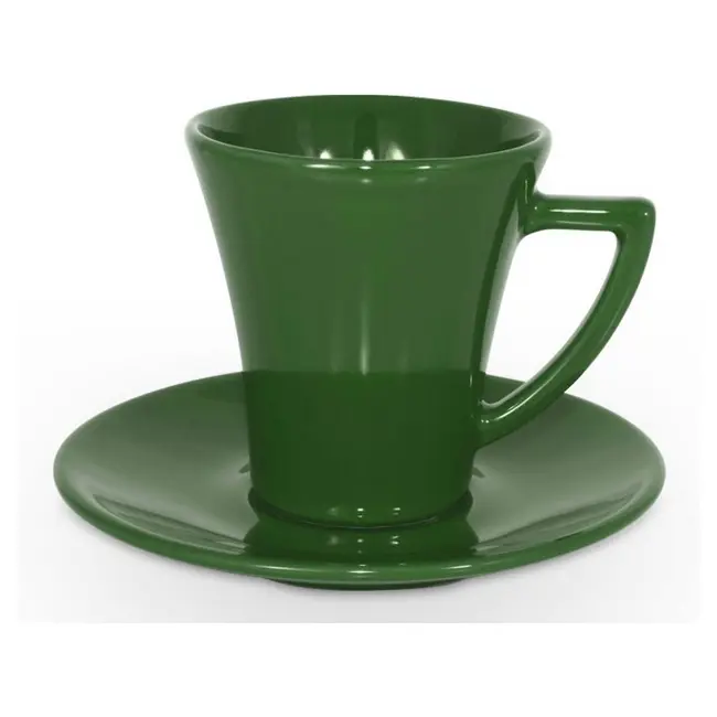 Чашка керамічна Paris S з блюдцем 200 мл Зеленый 1794-16