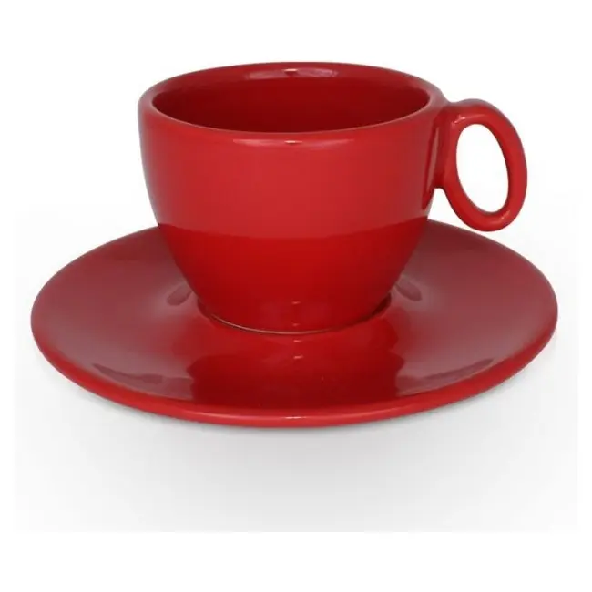 Чашка керамічна Coco S з блюдцем 160 мл Красный 1731-06