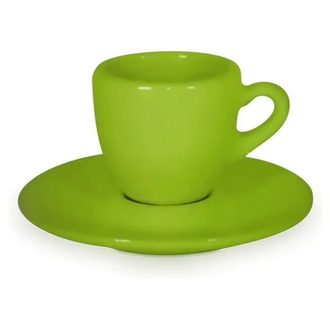 Чашка керамічна Columbia S з блюдцем 60 мл Зеленый 1734-24