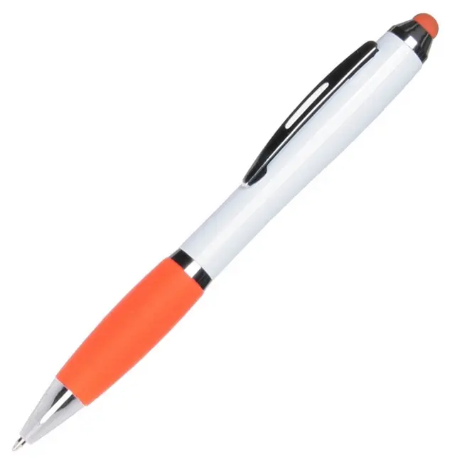 Ручка стилус пластиковая Оранжевый Серебристый Белый 13053-07
