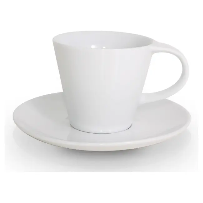 Чашка керамическая Rosso S с блюдцем 200 мл Белый 1809-01