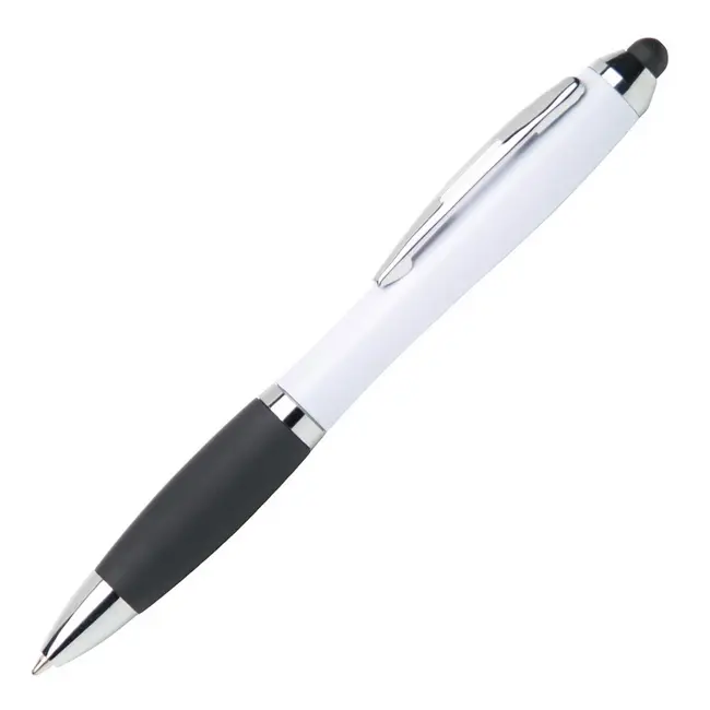 Ручка стилус пластиковая Белый Черный Серебристый 1434-01