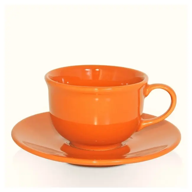 Чашка керамічна Ola S з блюдцем 200 мл Оранжевый 1791-12