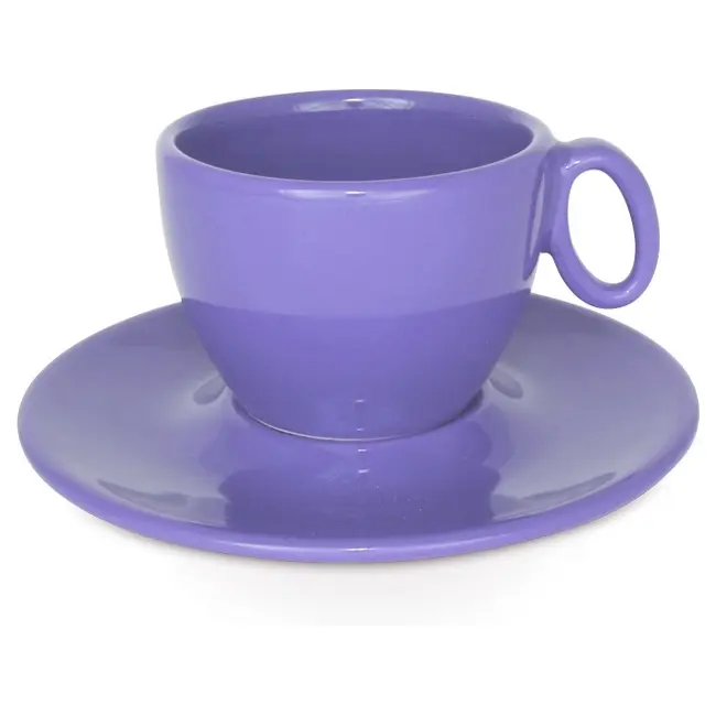 Чашка керамическая Coco S с блюдцем 160 мл Фиолетовый 1731-07