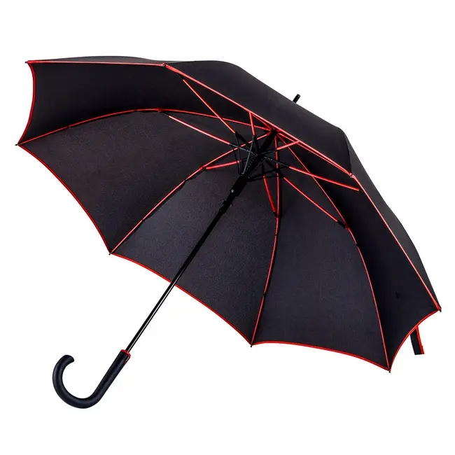 Зонт трость Черный Красный 7304-02