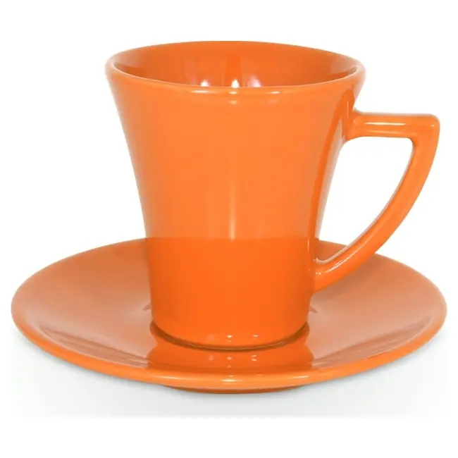 Чашка керамічна Paris S з блюдцем 200 мл Оранжевый 1794-12