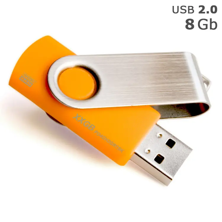 Флешка 'GoodRAM' 'Twister' под логотип 8 Gb USB 2.0 оранжевая Оранжевый Серебристый 4931-04