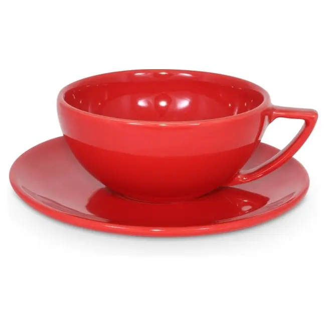 Чашка керамическая Rio S с блюдцем 280 мл Красный 1808-06