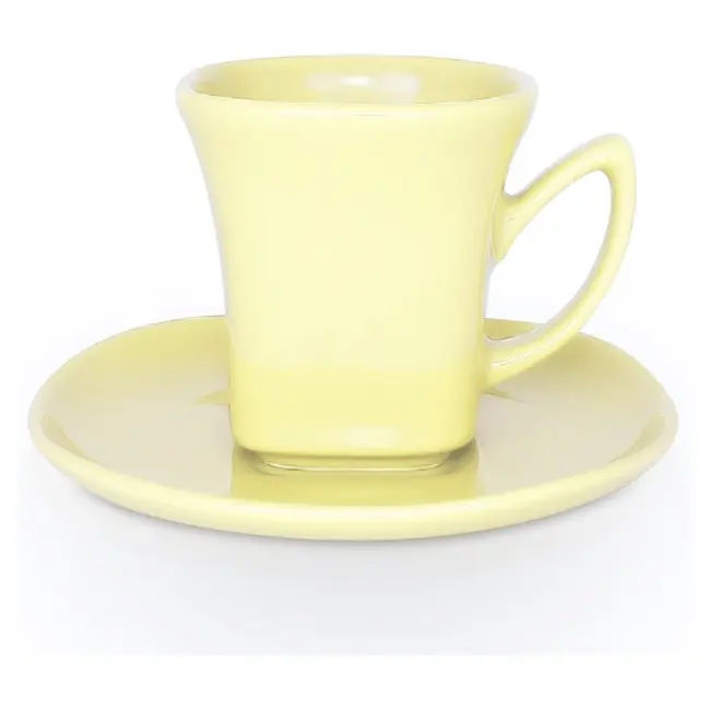 Чашка керамическая Lira S с блюдцем 180 мл Желтый 1781-21
