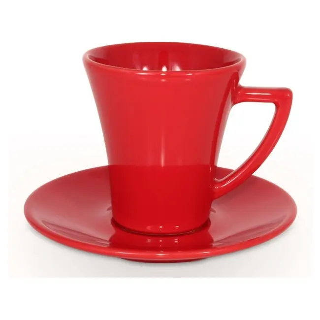 Чашка керамічна Paris S з блюдцем 200 мл Красный 1794-06