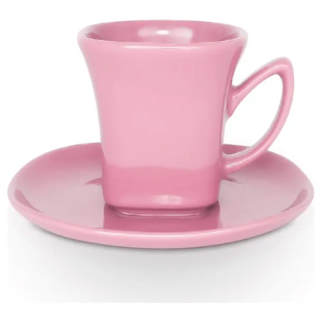 Чашка керамическая Lira S с блюдцем 180 мл Розовый 1781-13