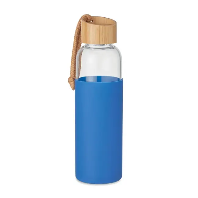 Бутылка стеклянная 'CHAI' в силиконе 500мл Древесный Синий Коричневый 15184-02