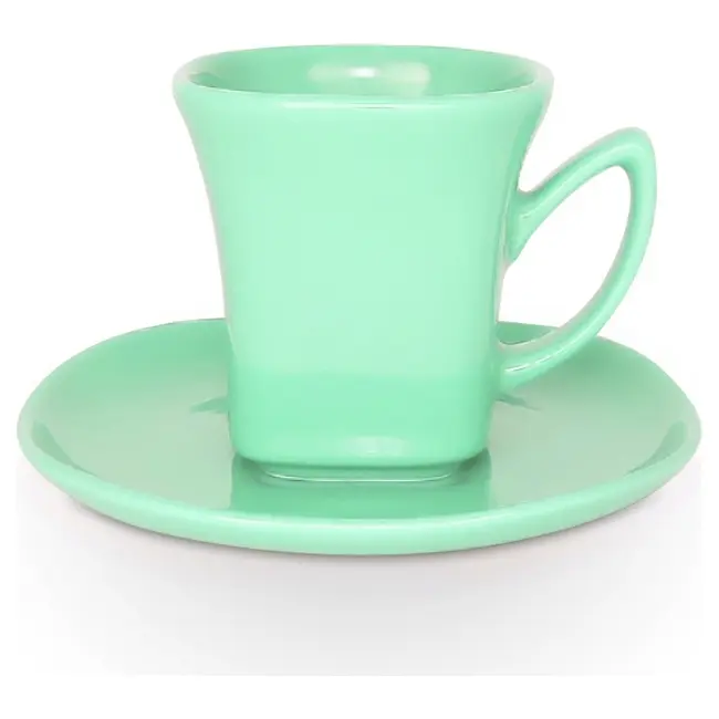 Чашка керамическая Lira S с блюдцем 180 мл Зеленый 1781-19