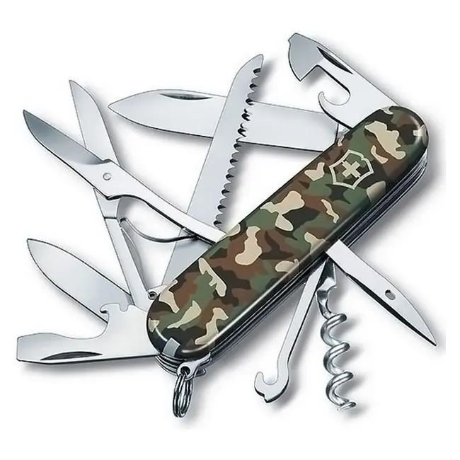 Нож складной 'Victorinox' 'HUNTSMAN' 15 инструментов Темно-зеленый Бежевый Коричневый Зеленый Серебристый 10223-04