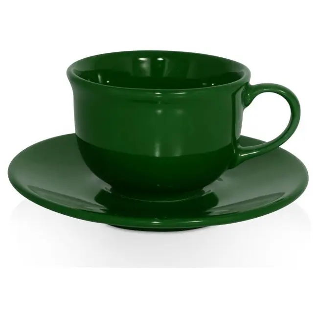 Чашка керамічна Ola S з блюдцем 200 мл Зеленый 1791-16