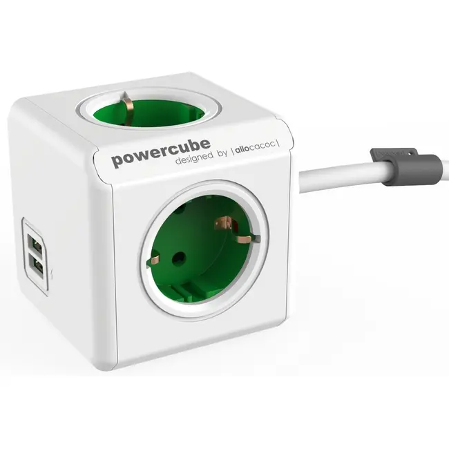 Зарядний пристрій PowerCube Extended USB DE GREEN Зеленый Белый 1540-01