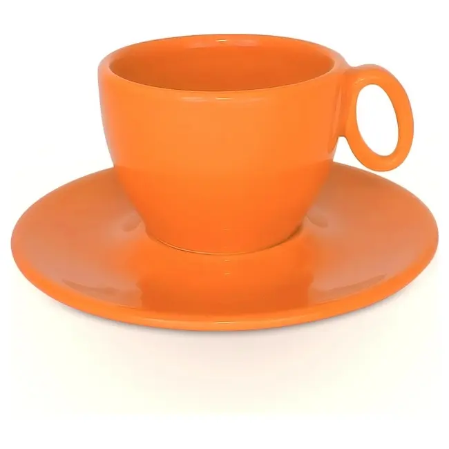 Чашка керамічна Coco S з блюдцем 160 мл Оранжевый 1731-12