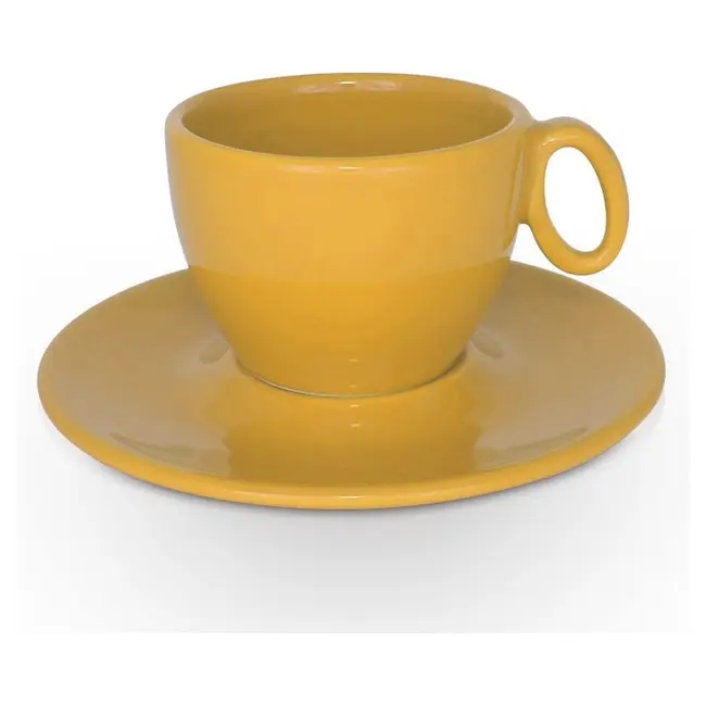 Чашка керамическая Coco S с блюдцем 160 мл Желтый 1731-18