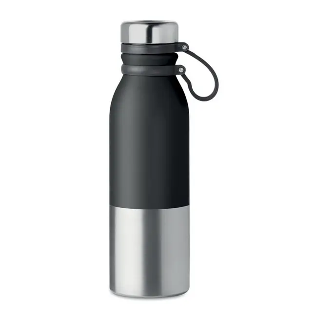 Бутылка для воды 'ICELAND' металлическая 600мл Черный Серебристый 15226-01