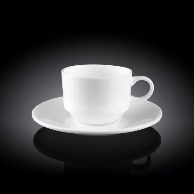 Чашка з блюдцем 'Wilmax' для кави 140мл Белый 9712-01