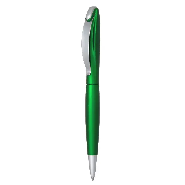 Ручка пластикова з поворотним механізмом Серебристый Зеленый 4785-02
