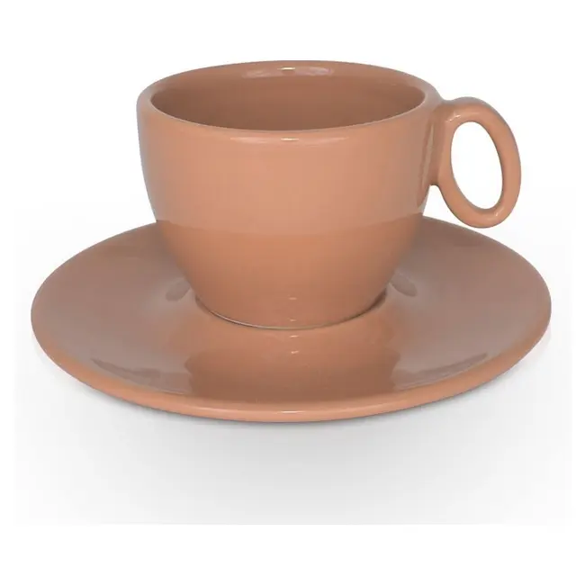 Чашка керамическая Coco S с блюдцем 160 мл Оранжевый 1731-11