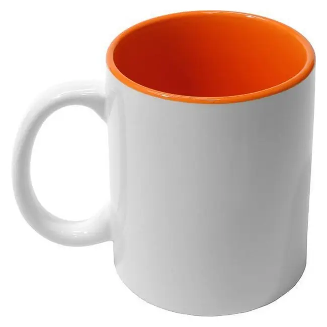 Чашка керамічна 340мл Оранжевый Белый 7343-02