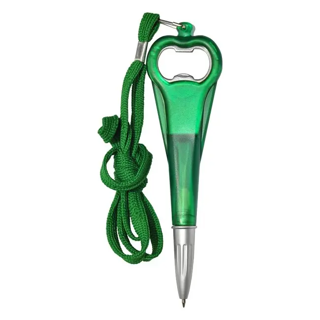 Ручка открывалка на шнурке Зеленый Серебристый 3861-01