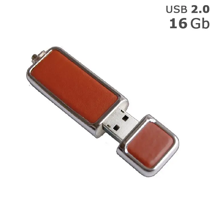 Флешка 'GoodRAM' 'ART LEATHER' под логотип 16 Gb USB 2.0 коричневая