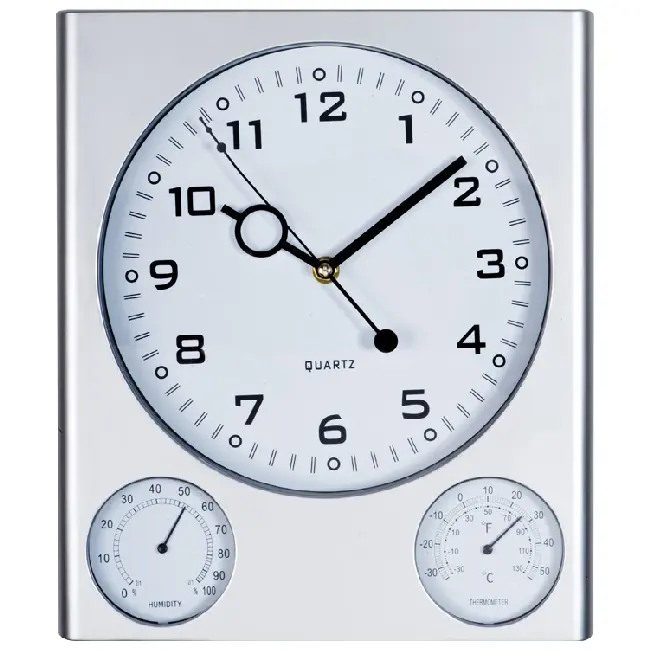 Настінний годинник 3 в 1 Белый Серебристый Черный 4505-01