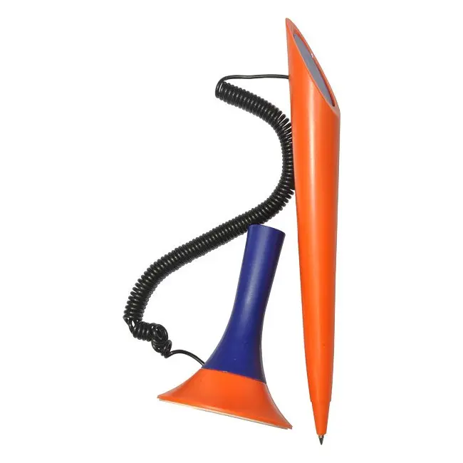 Ручка пластикова на пружинці Оранжевый Синий Черный 3853-02