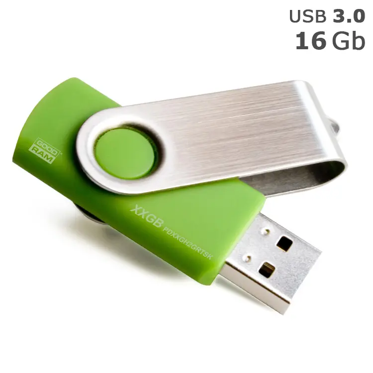 Флешка 'GoodRAM' 'Twister' под логотип 16 Gb USB 3.0 салатовая Зеленый Серебристый 4869-05