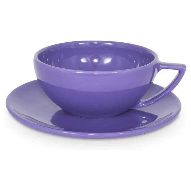 Чашка керамическая Rio S с блюдцем 280 мл Фиолетовый 1808-07