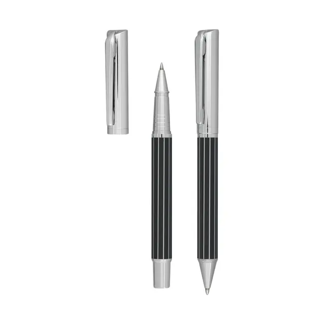 Набор письменный Шариковая ручка и роллер Черный Серебристый 3044-01