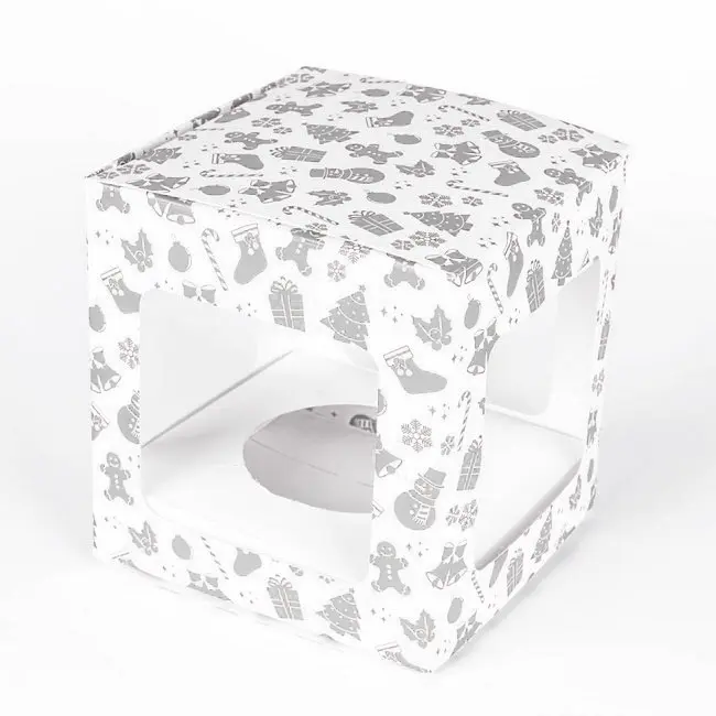 Коробка для новорічного кулі d100 мм Серебристый Белый 3668-03