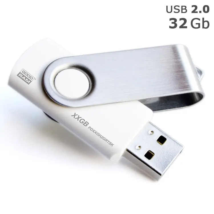 Флешка 'GoodRAM' 'Twister' под логотип 32 Gb USB 2.0 белая Серебристый Белый 4629-04