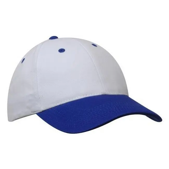 Кепка 'HeadWear' 'Brushed Cotton Cap' White-Royal