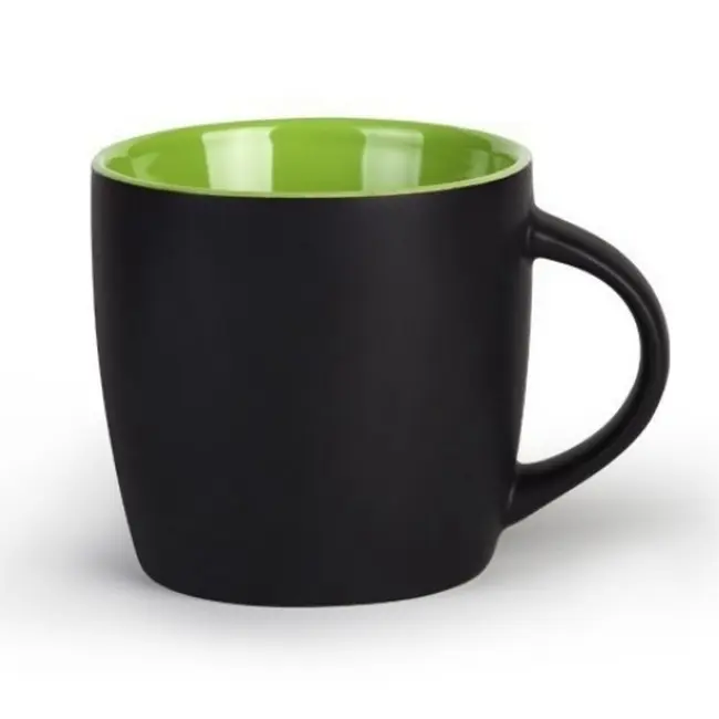 Чашка керамическая матовая 300 мл Зеленый Черный 7009-04