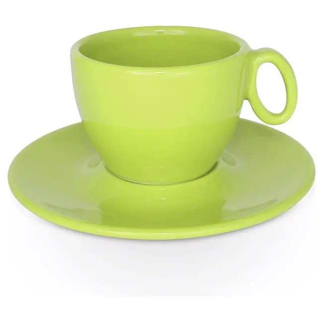 Чашка керамическая Coco S с блюдцем 160 мл Зеленый 1731-20