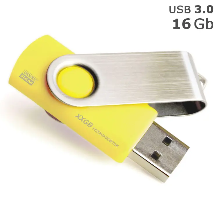 Флешка 'GoodRAM' 'Twister' под логотип 16 Gb USB 3.0 желтая Желтый Серебристый 4869-06