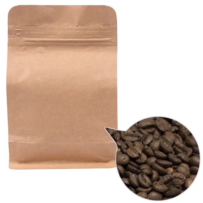 Кава зерно '100% Арабіка Бразилія Сантос' ППД120х200х80 крафт 120г Коричневый 13814-01