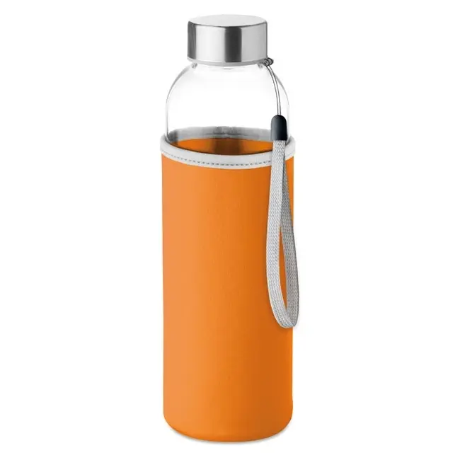 Пляшка для напоїв 500 мл скляна Серебристый Оранжевый 12425-04