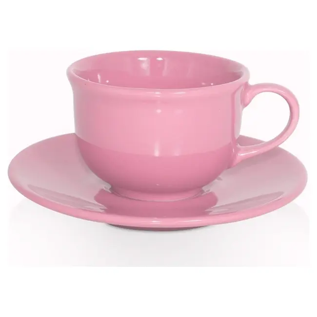 Чашка керамічна Ola S з блюдцем 200 мл Розовый 1791-13