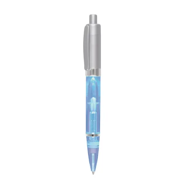 Ручка с подсветкой Голубой Серебристый 3034-02