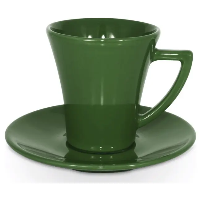 Чашка керамічна Paris S з блюдцем 200 мл Зеленый 1794-22