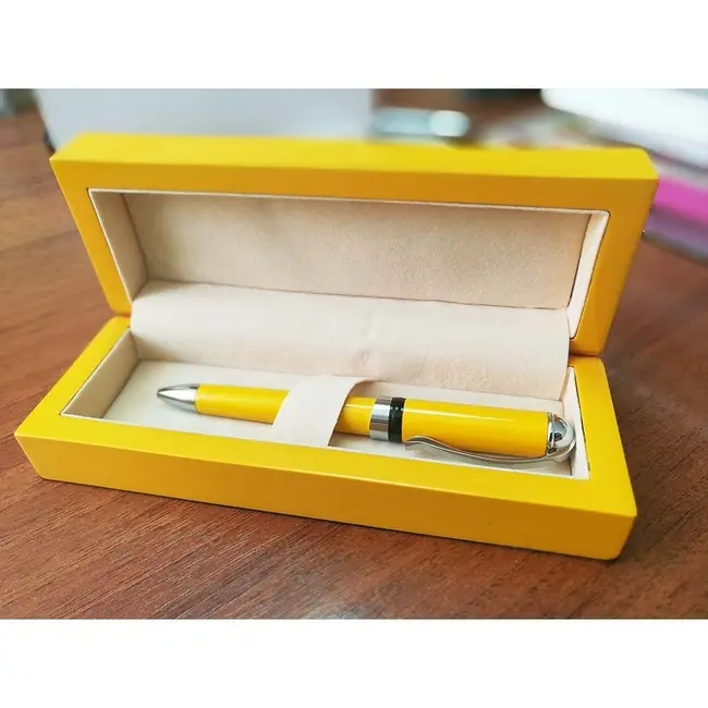 Ручка металлическая в футляре Серебристый Черный Желтый 13072-01