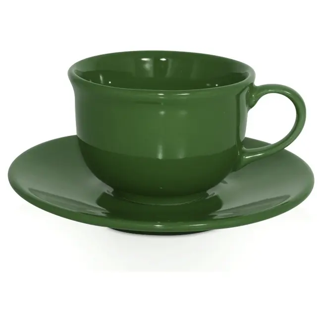 Чашка керамічна Ola S з блюдцем 200 мл Зеленый 1791-22