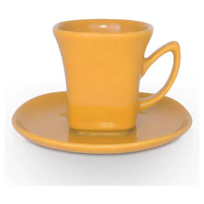 Чашка керамическая Lira S с блюдцем 180 мл Желтый 1781-18