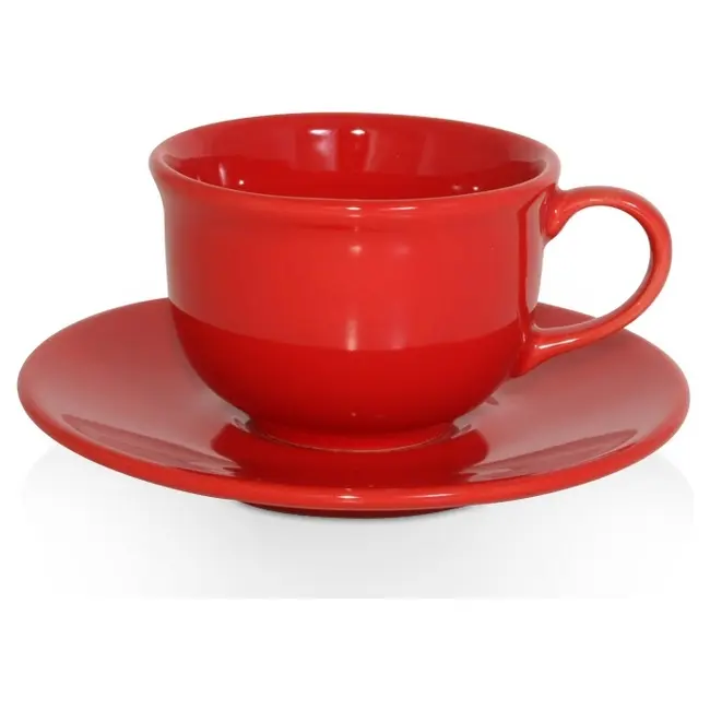 Чашка керамічна Ola S з блюдцем 200 мл Красный 1791-06