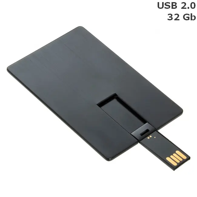 Флешка 'Credit card black' пластикова 32 Gb USB 2.0 Черный 13607-01